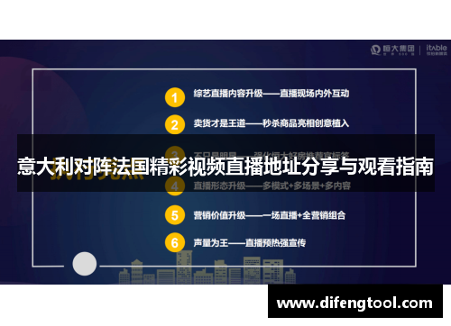 意大利对阵法国精彩视频直播地址分享与观看指南